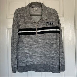 Victoria’s Secret PINK Grey Quarter Zip-Up Sweater